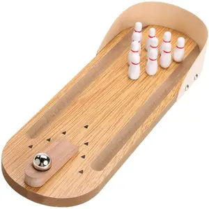 Table Top Mini Bowling Game Set-Tabletop Wooden Board Mini Arcade Desktop Tiny Bowling Shooting Alley Office Desk Stress Relief Gadgets Small Finger Toys Fun Gag Gifts for MenWomen Kids Teens Boys