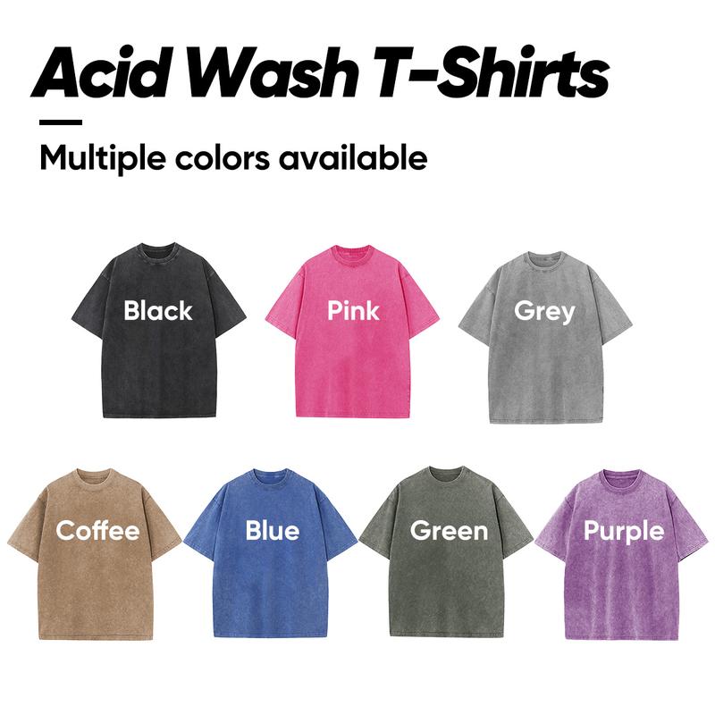 Digitex Women's Oversized T Shirts Acid Washed Heavy Cotton Vintage Unisex Tees Loose Fit Short Sleeve Casual Streetwear Baggy Basic Tops  Crewneck