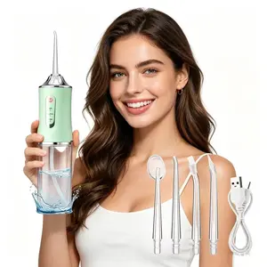 Portable Lightweight Dental Water Flosser Oral Irrigator, USB Rechargeable Water Flosser Sprayer, Travel Water Flosser, 4 Tips Mouthwash Machine, Model A10, New Condition