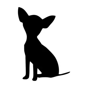 Teacup Chihuahua Decal Sticker - Black Silhouette for Decorative Use, Ideal for Pet Ornaments
