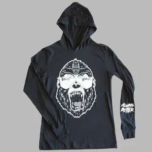 PARTY GORILLA LIGHTWEIGHT HOODIE - BLACK