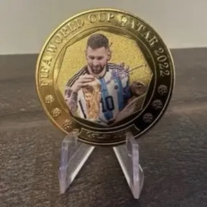 WC 2022 Qatar Lionel Messi Soccer Argentina #10 Commemorative Coin