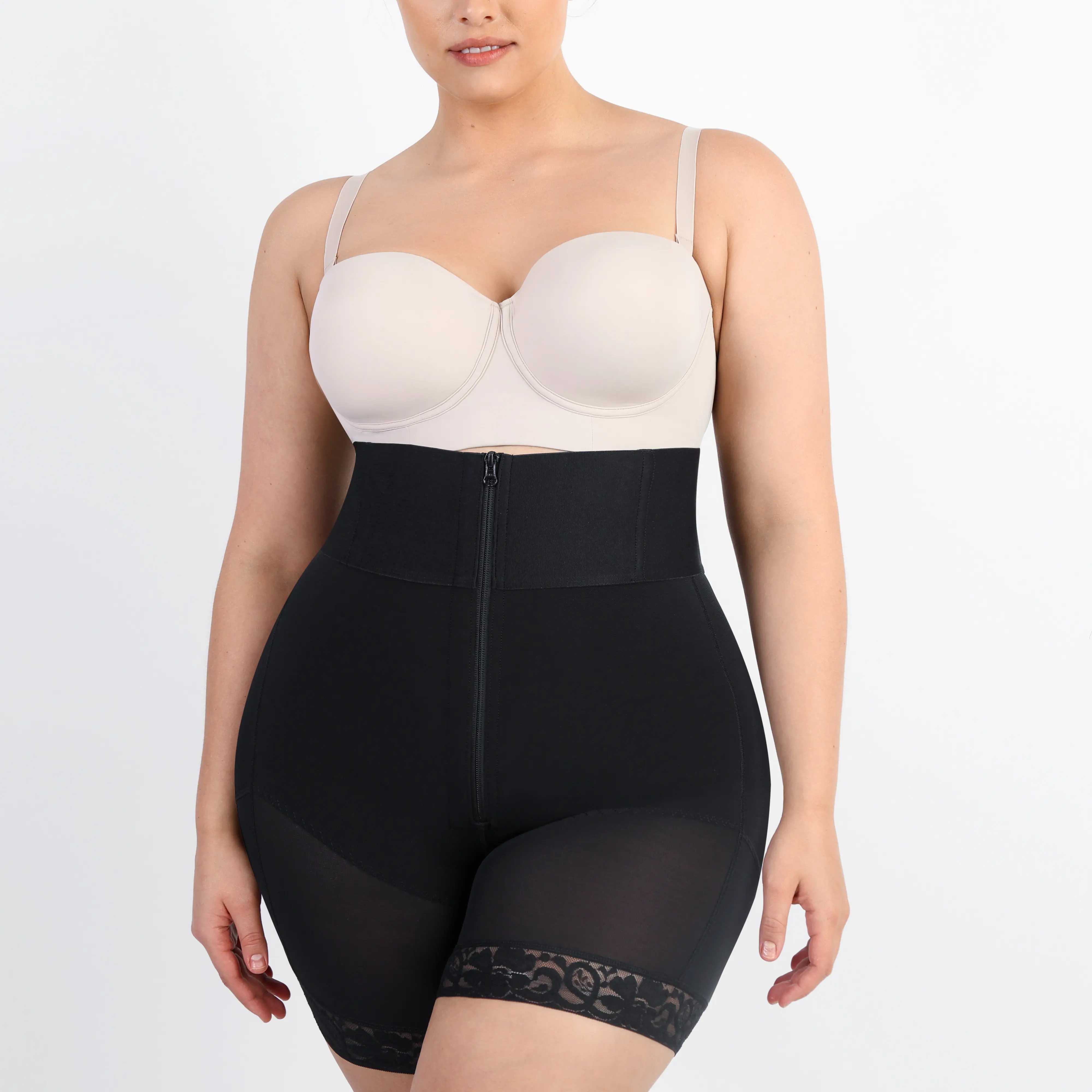 Zipper-front Shorts - Black