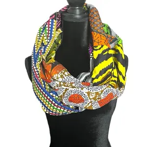 Ankara Infinity Scarf & Head Wrap 83 Inch Length 16 Inch Width Vibrant African Print Versatile for Fall Winter Double Triple Loop Hand Washable