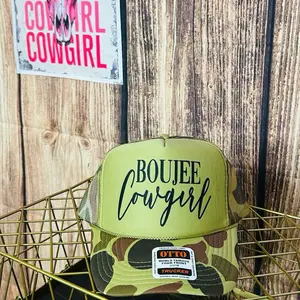 Boujee Cowgirl Trucker Hat, World Famous Trucker, Durable Snap Closure