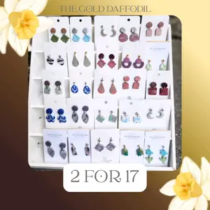 The Gold Daffodil 2 x 17 Everyday Dangles Polymer Clay Earrings - Choose Any 2 for 17 - Exclusive TikTok Live Offer