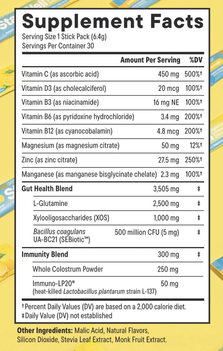 Daily Nouri StayWell Digestive & Immunity Drink Mix Lemonade Flavor with Hormone Balance Probiotic 30 Day Supply for Gut Health Immunity & Digestion - Healthcare
