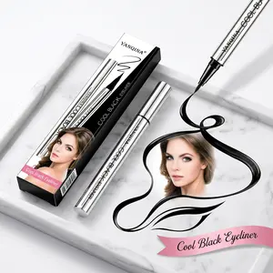 [YANQINA]EyelinerPen Silver Tube One-stroke Formation Waterproof, Oil-proof, Quick-dry, Smudge-proof Ultra-fine Tip eye liner