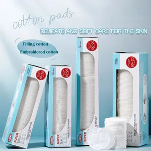 Round Sandwich Cotton Pads, Filling Cotton for Wet and Dry Use, Deep Clean, Makeup Removal, Nail Polish Removal, Round Facial Cloths, Disposable Facial Wipes, Alcoholfree, Hypoallergenic, Unbleached, Lint-Free, Extra Soft & Durable, 80/100/120pcs