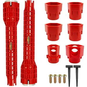 8 in 1 and 14 in 1 Multifunctional Sink Bathroom Wrench, Faucet and sink installation tools, Kitchen Drain Tub Removal nut Plumbing Plumber (2Pack 8 in 1 and 14 in 1)