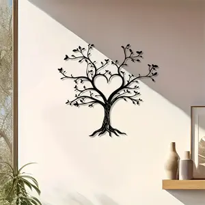 1 piece of genealogy wall decoration, including metal tree wall decoration, Tree of Life metal wall art, genealogy photo frame wall decoration, Modern minimalist design. Ideal wall decoration suitable for home, indoor and outdoor use
