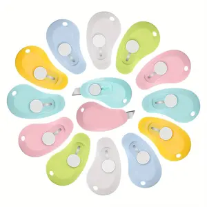 12pcs Mini Retractable Utility Knife Box Cutter Pocket Letter Opener