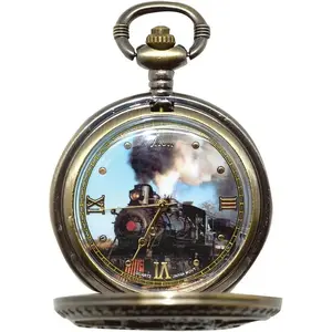Collections Etc Train Pocket Watch P-303