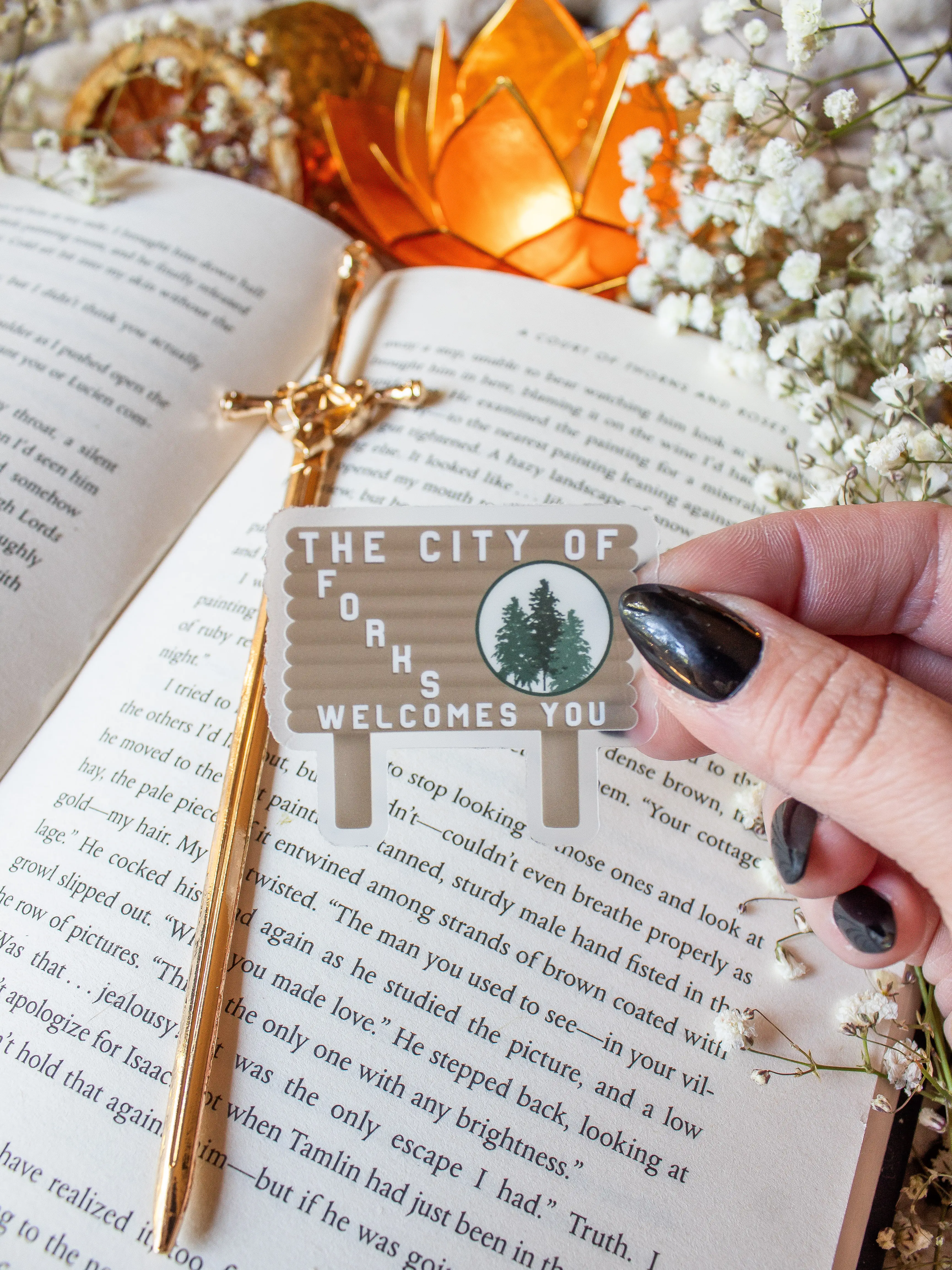Forks WA Sign Waterproof Vinyl Sticker for Booktok Readers
