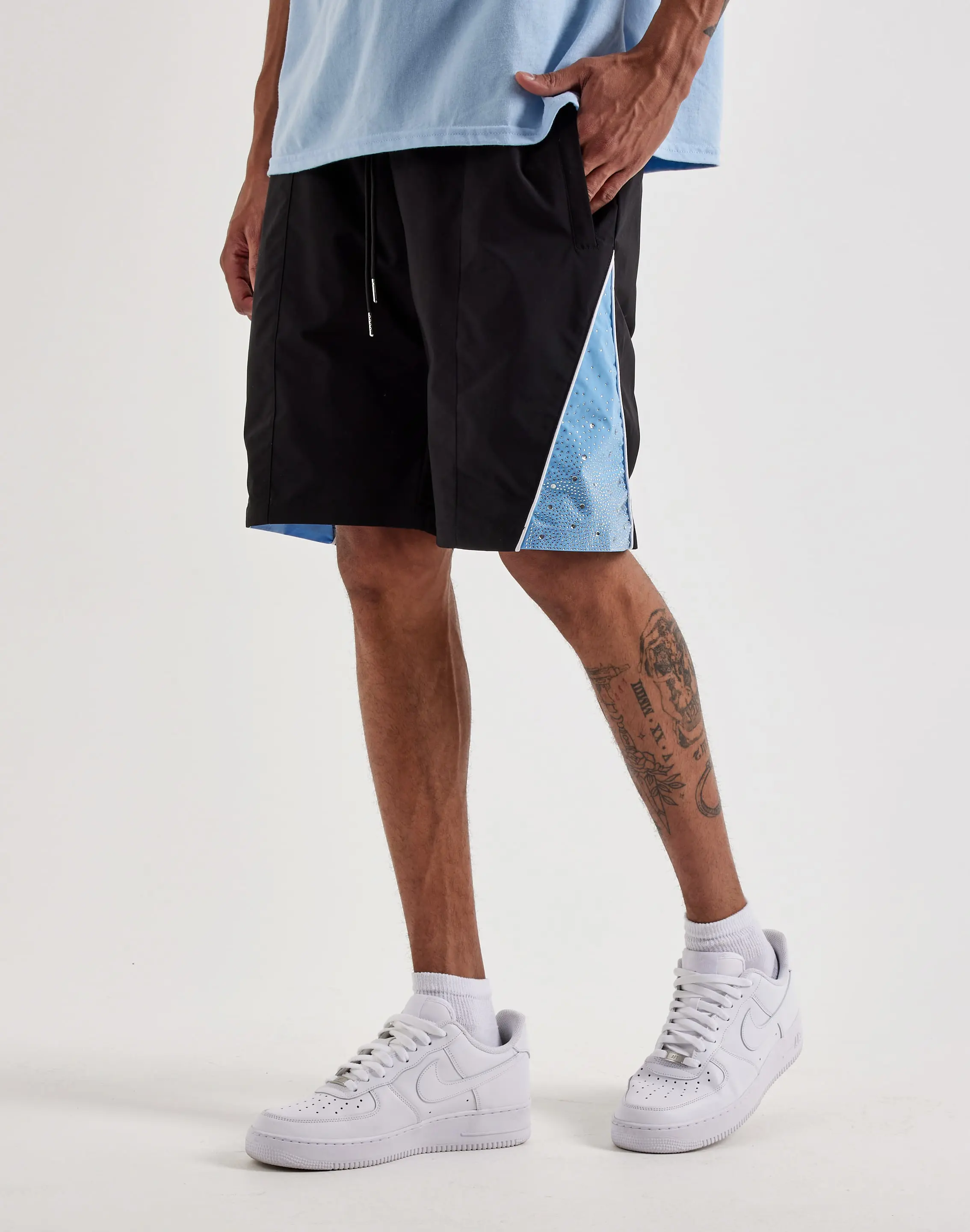 Mens Kindred Rhinestone Nylon Shorts