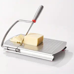Stainless Steel Cheese Slicer, 1 Count Cheese Slicer with Cutting Board & Measuring Scale, Kitchen Utensils & Gadgets for Baking House Dining Room
