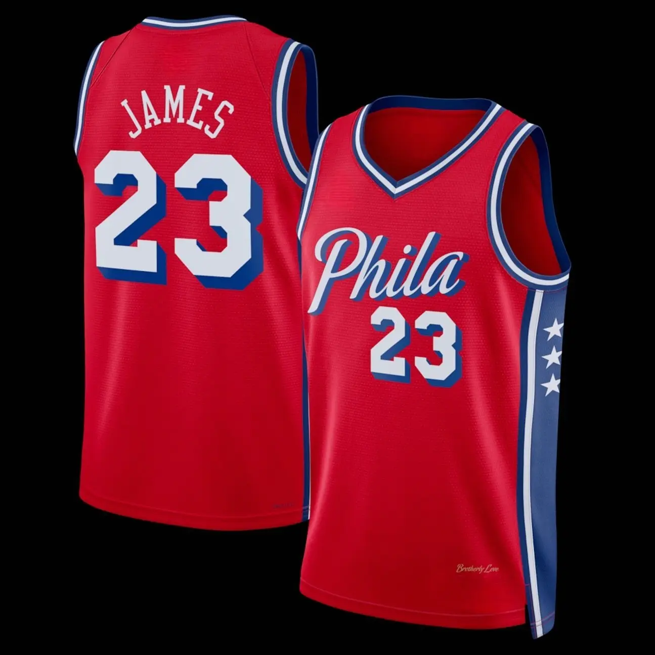 Unisex Basketball #23 James Philadelphia Team Unisex Swingman Jersey - Statement Edition - Red