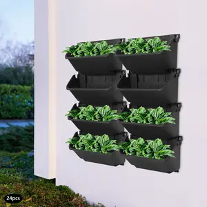 24 Pack Wall Mounted Planter 300ml 6.6lbs for Indoor Outdoor Garden Balcony