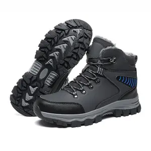 Outdoor hiking and mountaineering with plush thick snow boots, casual and comfortable warm shoes