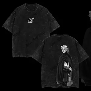 Boruto v2 - Naruto, Boruto Anime Double Printed Oversize Lightweight Tee Gift For anime lover shirts men Clothes Cotton Men's Regular Fit Floral Print Tee