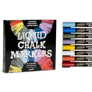 Bandle B. Vintage Liquid Chalk Markers-Reversible Chisel/Bullet 6mm Tips, Erasable, Non-Toxic, Water-Based Chalk Pens for Adults and Kids marker sets