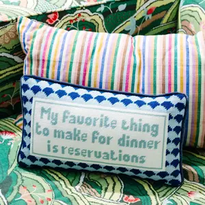 Reservations Needlepoint Pillow