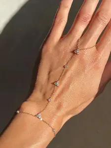 Elegant Ring Bracelet, Stackable Chain Design, Cubic Zirconia Jewelry, Trendy Gift, Casual Style, All Seasons Wear, Stackable Bracelets