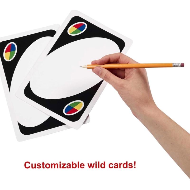 GIANT UNO Card Game Giant Card Playing Game ​Giant UNO Official Card Game for Kids, Adults & Family Night, Oversized Cards & Customizable Wild Cards for 2-10 Players card games card game