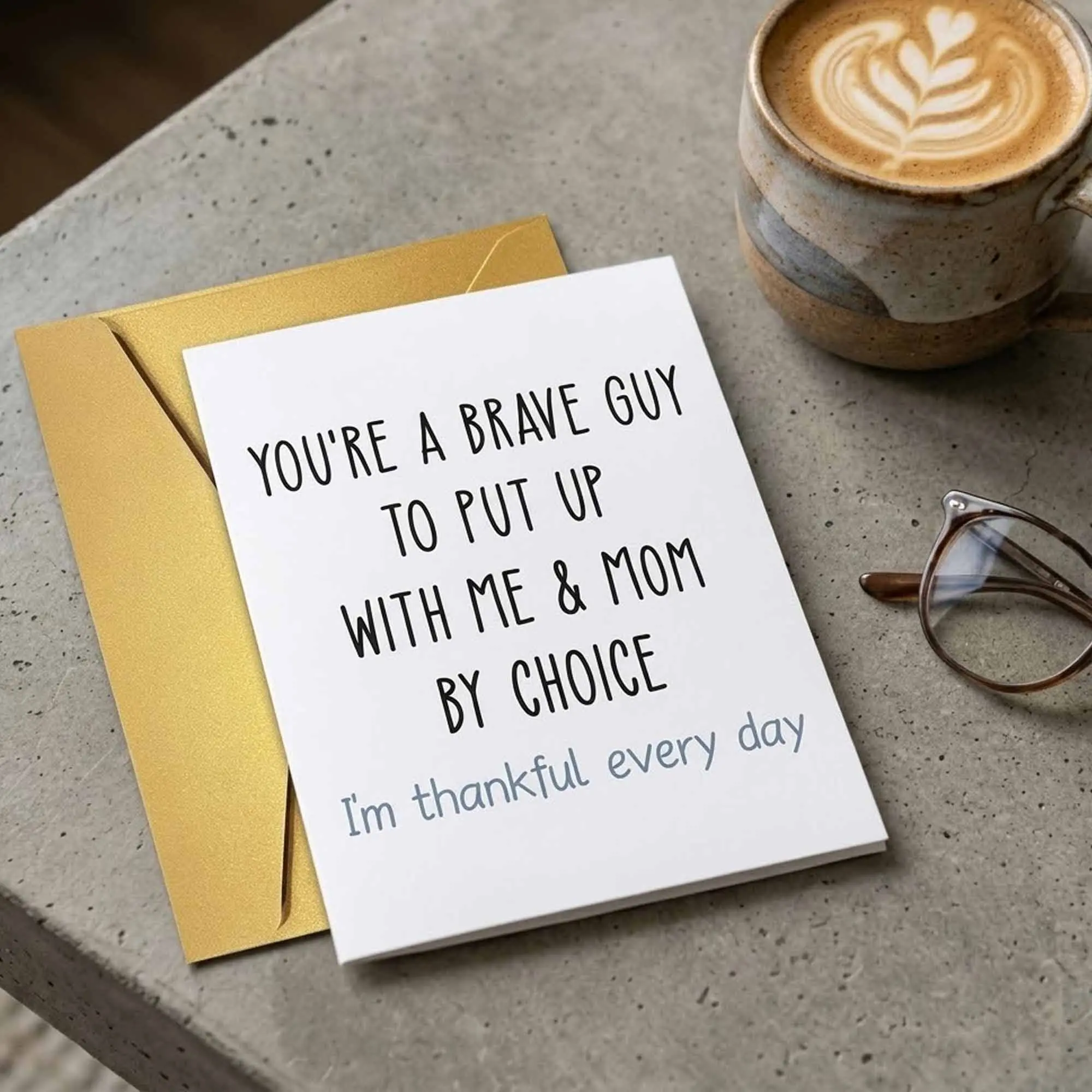 Bonus Dad Appreciation Gift - Funny Stepdad Father's Day Card for Him - Father's Day Gift From Step Daughter - Stepdad Card - Happy Fathers Day Greeting Cards