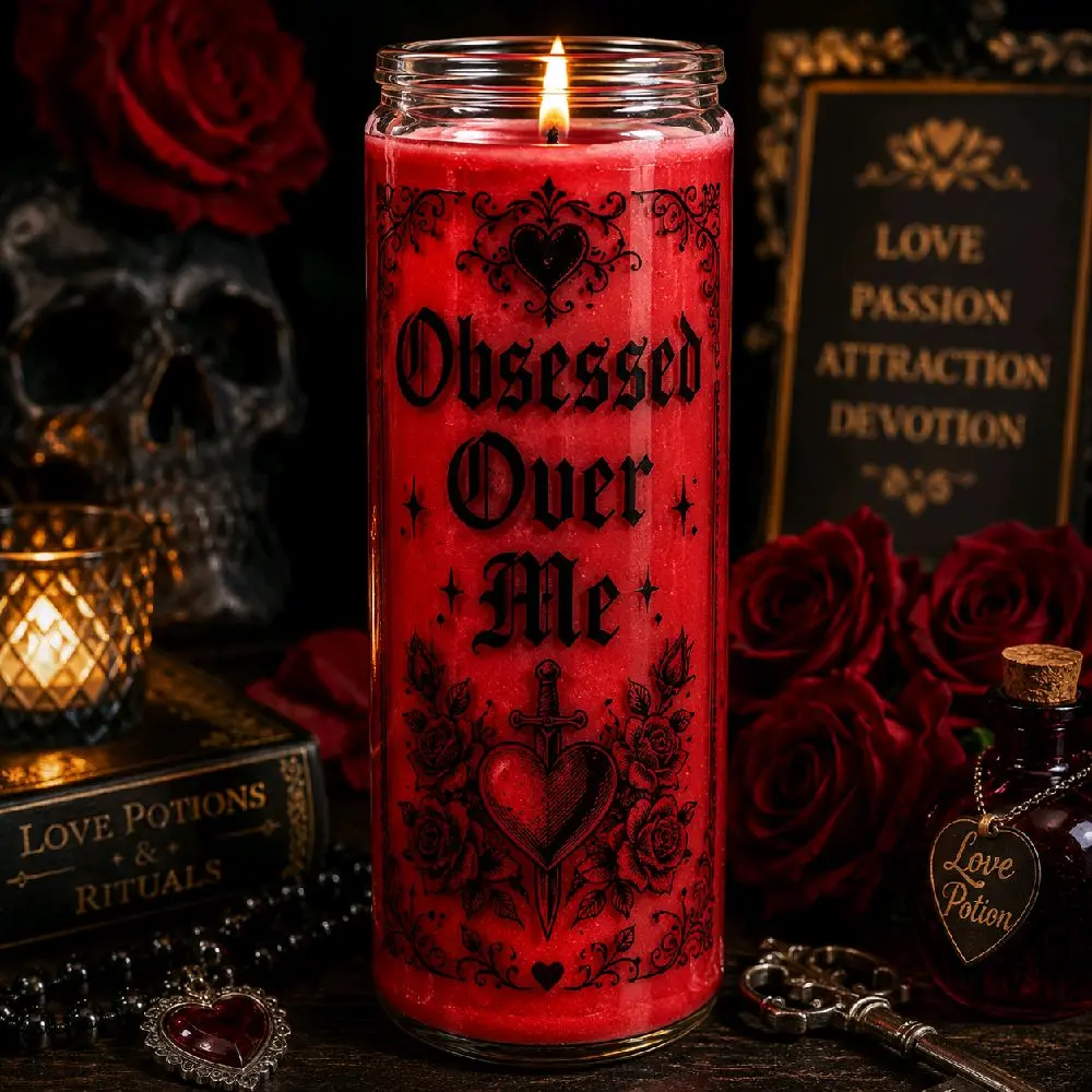 Obsessed Over Me 8in Tall Candle Unscented