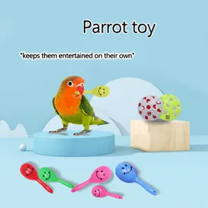 Parrot Toys Set: Maracas, Bell Balls - Chewable, Entertaining for Self-Play | Suitable for Budgies, Lovebirds, Cockatiels | Training Supplies Collection