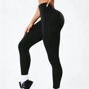 Women   Yoga Pants with Side Pockets, Tummy Control Workout Leggings, Squat Proof Stretch Athletic Pants for Running Gym Leg High Waist tiktokshopspringglowup outdoorfun