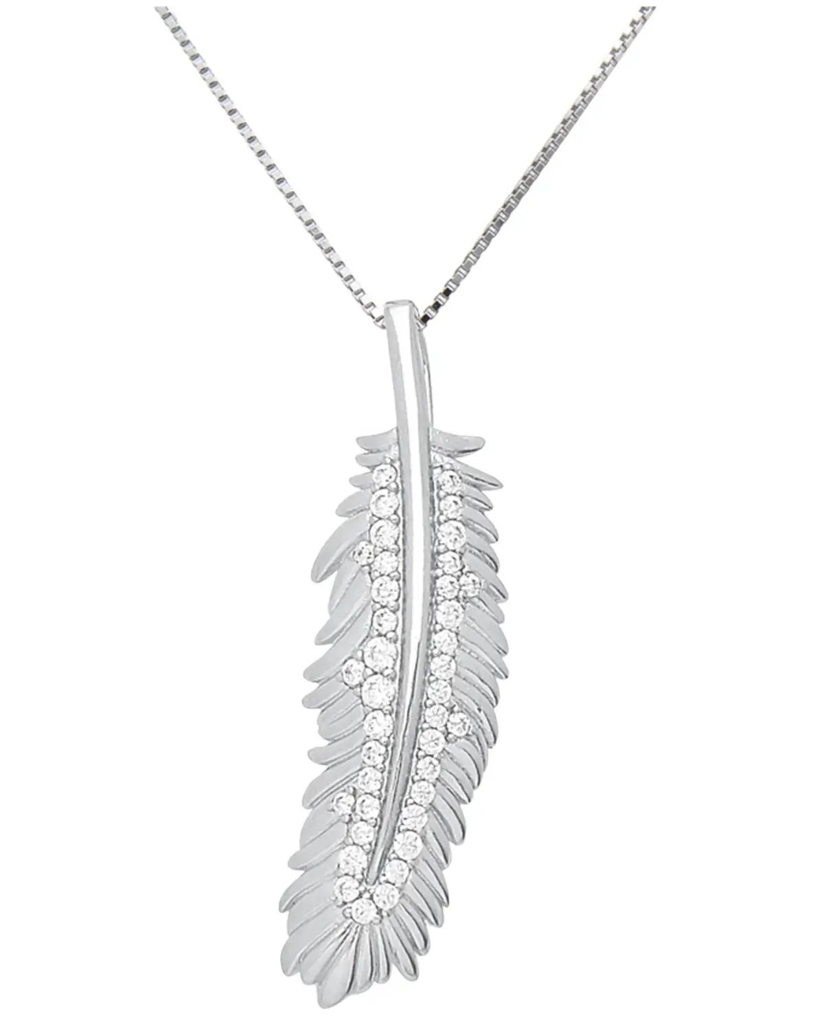 Kelly Herd Women's Women'S Silver Feather Pendant Necklace - Slz7367