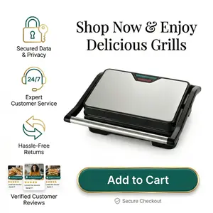 750W Electric Automatic Mini Panini Press Sandwich Maker, Non-Stick Double Sided Grill, 110V US Plug Stainless Steel Breakfast Machine, Adjustable Temperature, Easy Clean, for Steak Burger Grilled Cheese Indoor Grilling