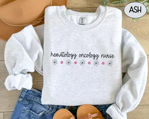Hematology Oncology Nurse T-SHIRT Or Sweatshirt , HEM-ONC Shirt Cancer Nursing Tshirt Rn For PEDS Hem Onc Team Tee  Crewneck Top