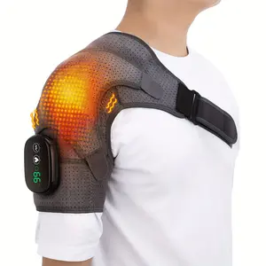 Cordless Shoulder Heating Pad, Heated Shoulder Brace with Vibration, Shoulder Massager for Men Women Pain Relief
