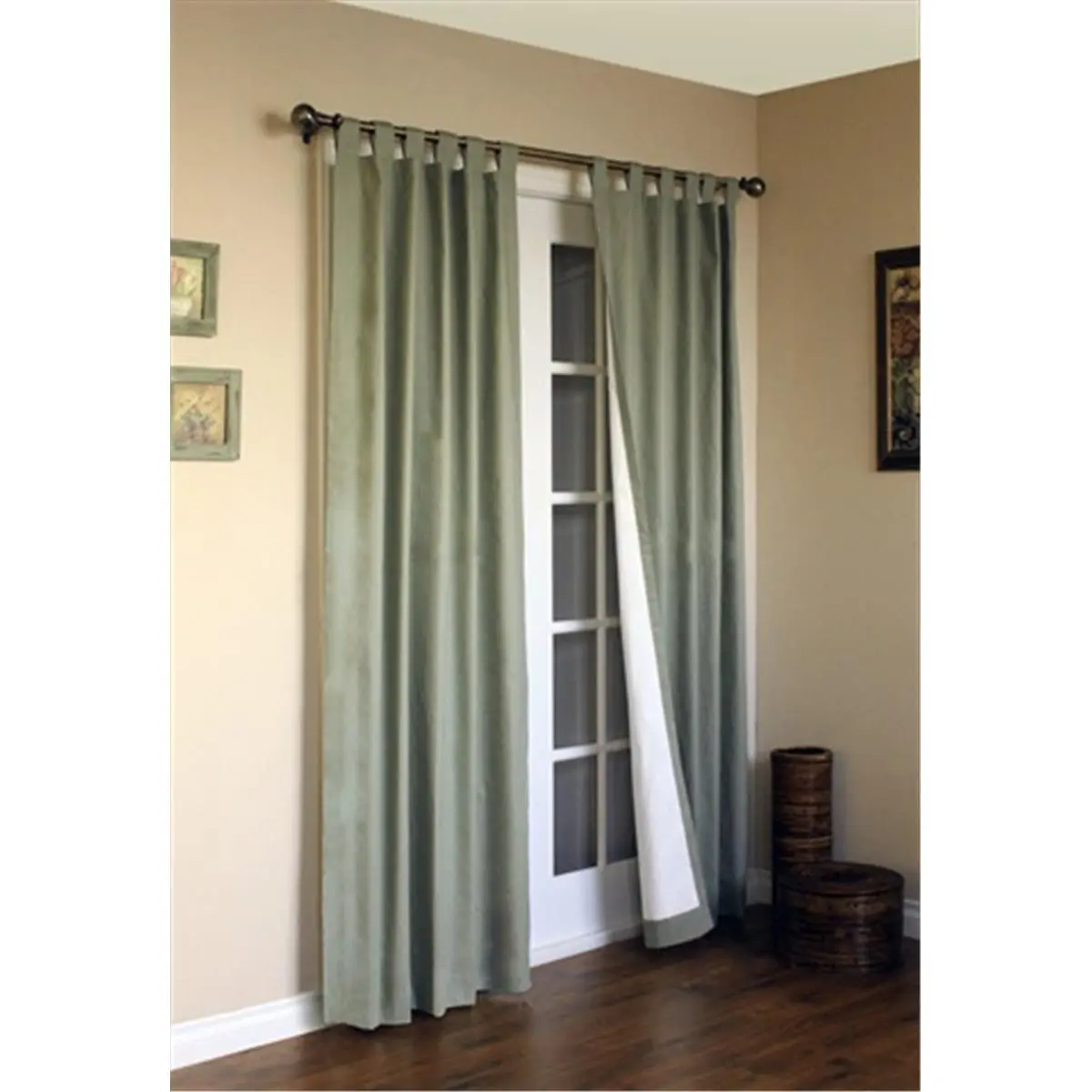 Commonwealth Home Fashions Thermalogic Solid Cotton Tab Top Window Curtain Pair, Insulated Room Darkening and Draft Guard Panels, Sage, 80x54 in., Home Decorative Curtain, Cotton/Acrylic