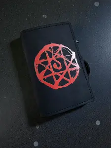 The Alchemist Enneagram PU Leather Popup Wallet, Dark Fantasy Anime Inspired, RFID Blocking Card Holder
