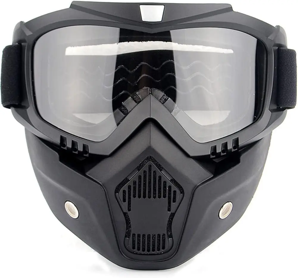 Full Face Safety Mask with Anti-Fog Goggles, Windproof Dustproof Face Shield, Adjustable Breathable for Motorcycle Riding, Cycling, Outdoor Winter Sports