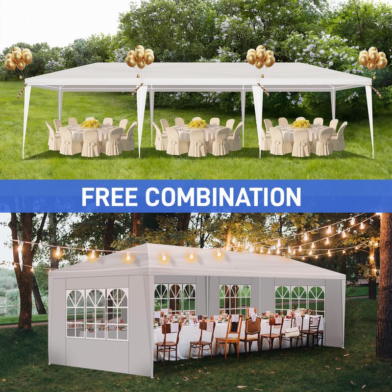 10'x10'/20'/30' Outdoor Canopy Tent, Party Tent with Removable Sidewalls, Event Tents for Parties, Outside Waterproof Wedding Canopy for Birthday, Holiday