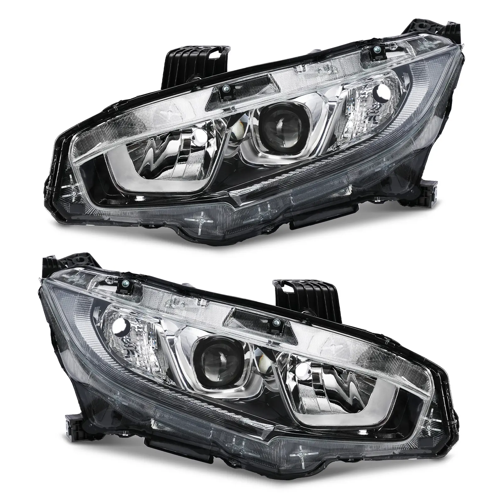Fit For 2013-2015 HONDA ACCORD PAIR BLACK CLEAR PROJECTOR HEADLIGHT HO2503151 HO2502151 33100T2AA01 33150T2AA01