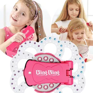 Sparkling Diamond Hair Styling Toy Set + 180 Colored Gems to light up a girl's hair, clothes, accessories, etc. A birthday toy suitable for all hairstyles - Hair Styling Toy Accessories