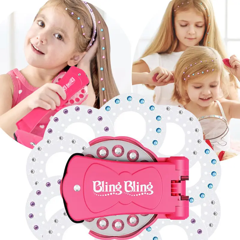 Sparkling Diamond Hair Styling Toy Set + 180 Colored Gems to light up a girl's hair, clothes, accessories, etc. A birthday toy suitable for all hairstyles - Hair Styling Toy Accessories