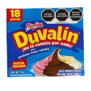 DUVALIN de Ricolino. Creamy sweet Candy Assorted Flavors 18 pieces pack authentic Mexican