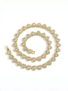 Heart Ice Sugar Necklace, Heart Shaped Necklace, Heart Shape Pendant, Copper Zircon Fashion Chain, Jewelry Clasp, Casual Engagement Birthday Gift