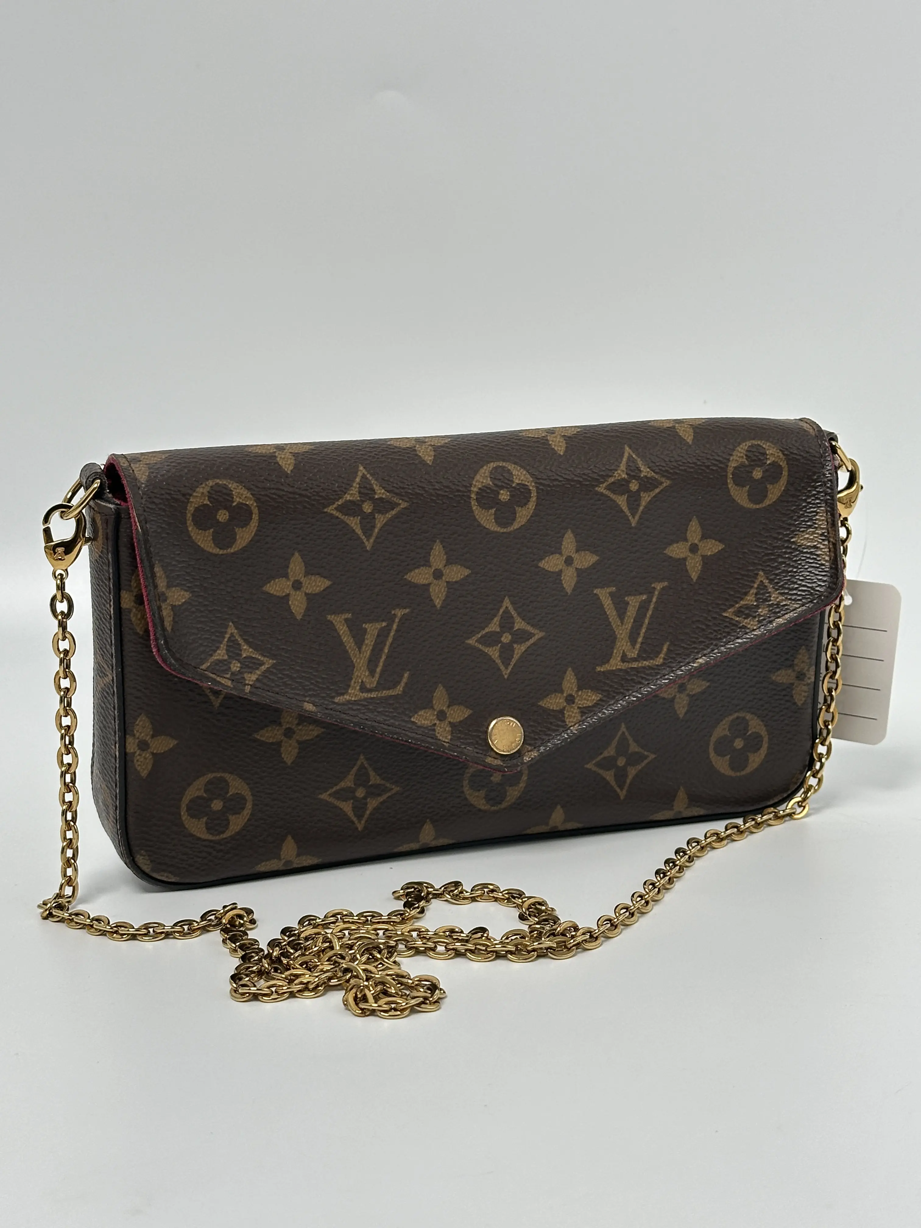 Pre-owned Louis Vuitton Canvas Shoulder Bags Monogram Pochette Félicie 3 in 1 Chain Wallet Bag Fuchsia Pink JA1026LV