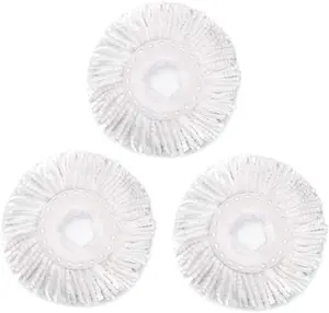 BONISON 3 Pack Spin Mop Replacement Heads for All 360° Spin Mop Systems – High Quality Microfiber Material, Suitable for Wet & Dry Use