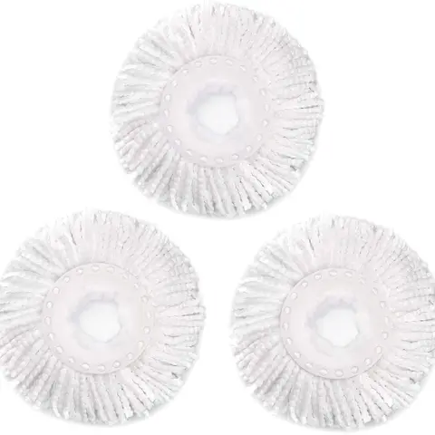 Bonison 3-Pack Universal Reusable Microfiber Mop Refills - Washable, Durable Pads for 360° Spin Mops, High-Quality Water-Absorbent for Wet & Dry Cleaning
