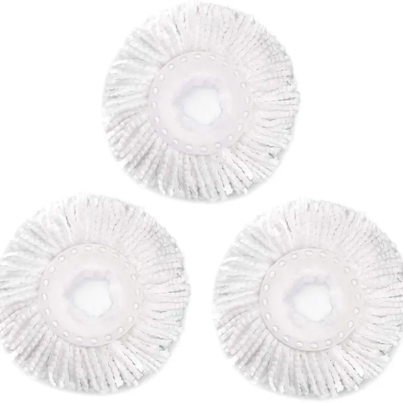 Bonison 3-Pack Universal Reusable Microfiber Mop Refills - Washable, Durable Pads for 360° Spin Mops, High-Quality Water-Absorbent for Wet & Dry Cleaning