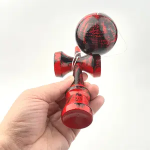 Doodle red mixed color Kendama skill ball wooden hand-eye coordination training beginners sports enthusiasts balance equipment